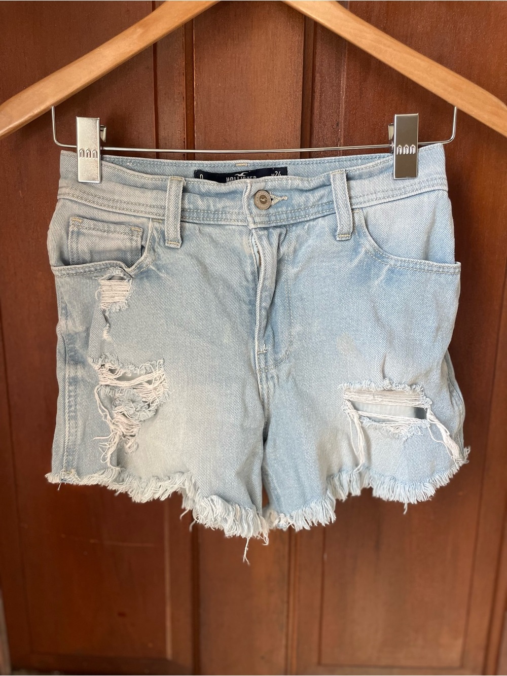 Hollister women's size 0 W24 high rise vintage denim shorts